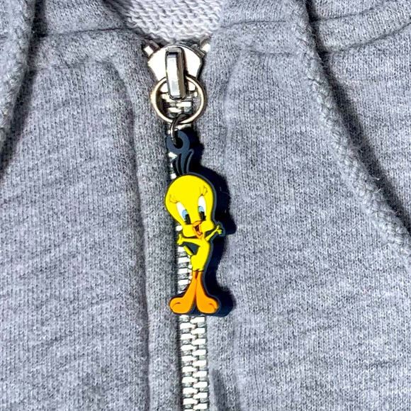 WARNER BROS. STUDIO BUGS BUNNY TAZ TWEETY SYLVESTER EMBROIDERED SWEAT JACKET MED - Picture 5 of 7